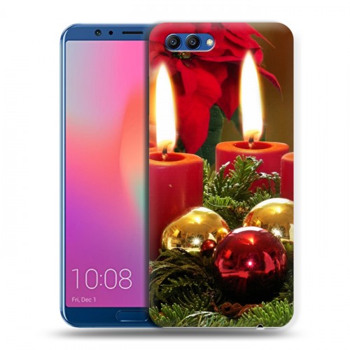 Дизайнерский пластиковый чехол для Huawei Honor View 10 Новогодние свечки