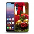 Дизайнерский силиконовый с усиленными углами чехол для Huawei P20 Pro Новогодние свечки