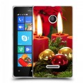 Дизайнерский пластиковый чехол для Microsoft Lumia 435 Новогодние свечки