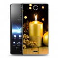 Дизайнерский пластиковый чехол для Sony Xperia TX Новогодние свечки