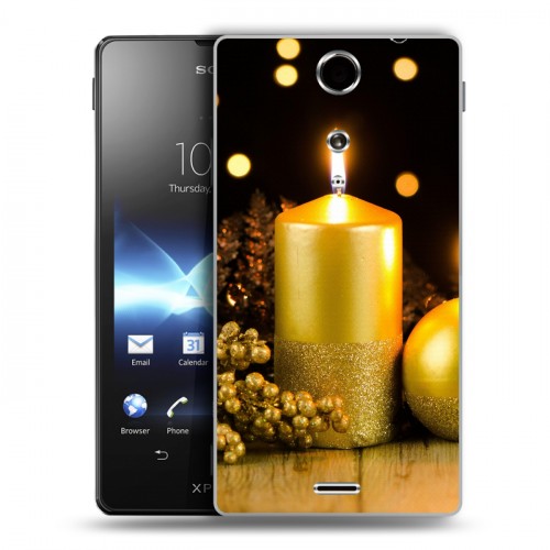 Дизайнерский пластиковый чехол для Sony Xperia TX Новогодние свечки