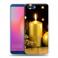 Дизайнерский пластиковый чехол для Huawei Honor View 10 Новогодние свечки