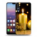 Дизайнерский силиконовый с усиленными углами чехол для Huawei P20 Pro Новогодние свечки