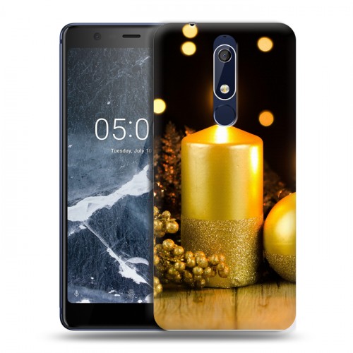 Дизайнерский пластиковый чехол для Nokia 5.1 Новогодние свечки