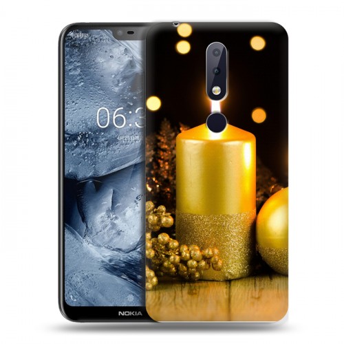 Дизайнерский силиконовый чехол для Nokia 6.1 Plus Новогодние свечки