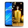 Дизайнерский пластиковый чехол для Huawei Y6 (2019) Новогодние свечки