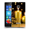 Дизайнерский пластиковый чехол для Microsoft Lumia 435 Новогодние свечки