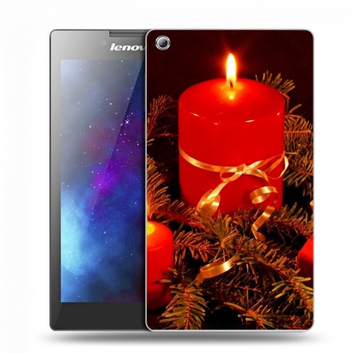 Дизайнерский силиконовый чехол для Lenovo Tab 3 7 Новогодние свечки
