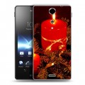 Дизайнерский пластиковый чехол для Sony Xperia TX Новогодние свечки