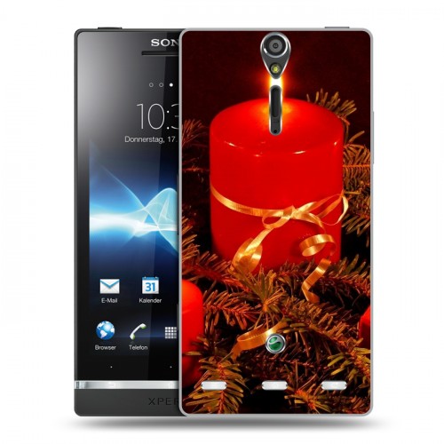 Дизайнерский пластиковый чехол для Sony Xperia S Новогодние свечки