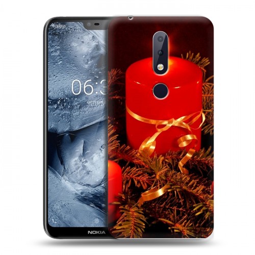 Дизайнерский силиконовый чехол для Nokia 6.1 Plus Новогодние свечки