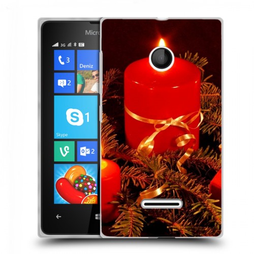 Дизайнерский пластиковый чехол для Microsoft Lumia 435 Новогодние свечки