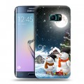 Дизайнерский пластиковый чехол для Samsung Galaxy S6 Edge Снеговики