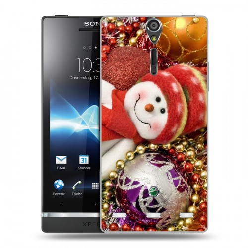 Дизайнерский пластиковый чехол для Sony Xperia S Снеговики