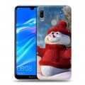 Дизайнерский пластиковый чехол для Huawei Y6 (2019) Снеговики