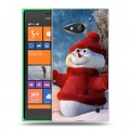 Дизайнерский пластиковый чехол для Nokia Lumia 730/735 Снеговики