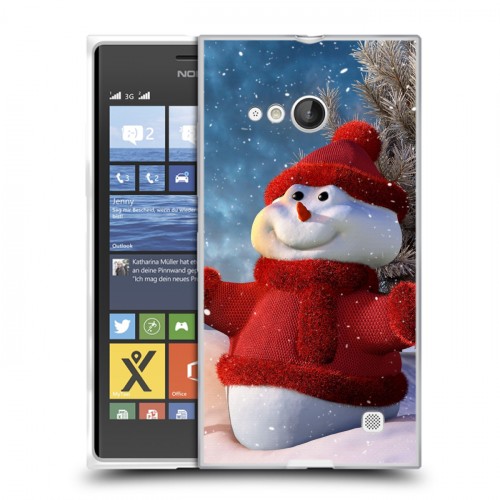 Дизайнерский пластиковый чехол для Nokia Lumia 730/735 Снеговики
