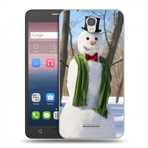 Дизайнерский силиконовый чехол для Alcatel Pop 4 Снеговики