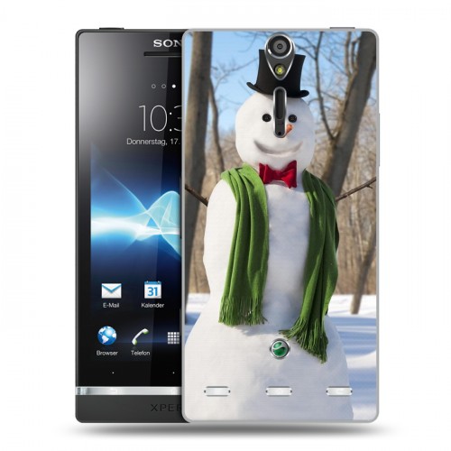 Дизайнерский пластиковый чехол для Sony Xperia S Снеговики