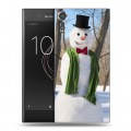 Дизайнерский пластиковый чехол для Sony Xperia XZs Снеговики