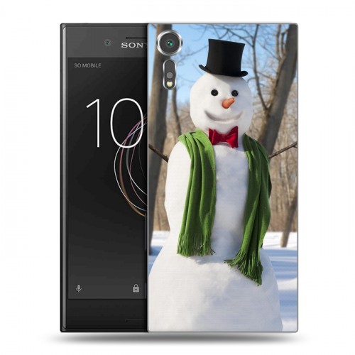 Дизайнерский пластиковый чехол для Sony Xperia XZs Снеговики