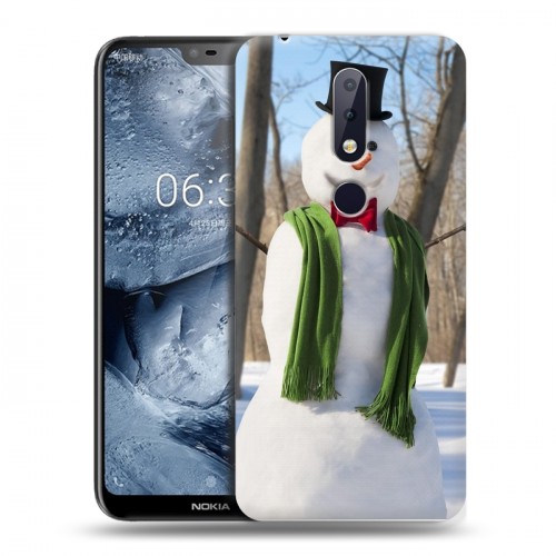 Дизайнерский пластиковый чехол для Nokia 6.1 Plus Снеговики