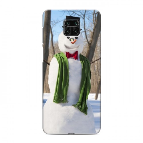 Дизайнерский силиконовый чехол для Xiaomi Redmi Note 9 Pro Снеговики
