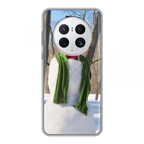 Дизайнерский силиконовый с усиленными углами чехол для Huawei Mate 50 Pro Снеговики
