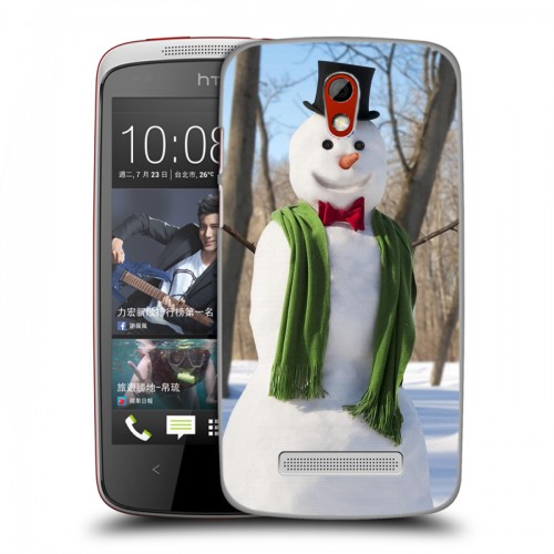 Дизайнерский пластиковый чехол для HTC Desire 500 Снеговики