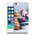 Дизайнерский пластиковый чехол для Iphone 5s Снеговики