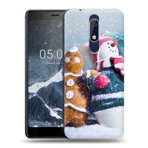 Дизайнерский пластиковый чехол для Nokia 5.1 Снеговики