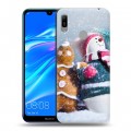 Дизайнерский пластиковый чехол для Huawei Y6 (2019) Снеговики