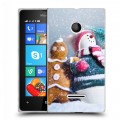 Дизайнерский пластиковый чехол для Microsoft Lumia 435 Снеговики