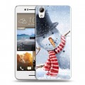 Дизайнерский пластиковый чехол для HTC Desire 728 Снеговики