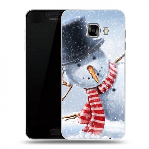Дизайнерский пластиковый чехол для Samsung Galaxy C5 Снеговики