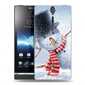 Дизайнерский пластиковый чехол для Sony Xperia S Снеговики