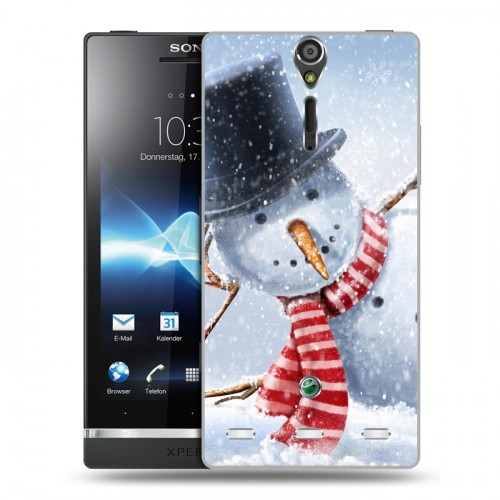 Дизайнерский пластиковый чехол для Sony Xperia S Снеговики