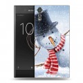 Дизайнерский пластиковый чехол для Sony Xperia XZs Снеговики