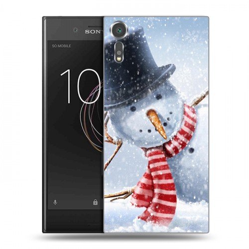 Дизайнерский пластиковый чехол для Sony Xperia XZs Снеговики