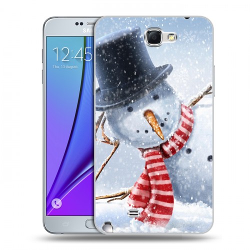 Дизайнерский пластиковый чехол для Samsung Galaxy Note 2 Снеговики