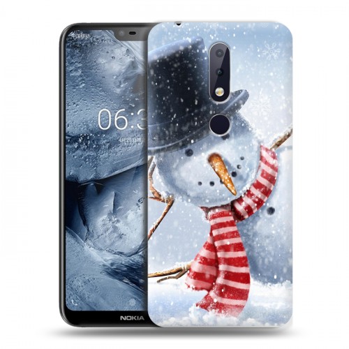 Дизайнерский пластиковый чехол для Nokia 6.1 Plus Снеговики