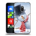 Дизайнерский пластиковый чехол для Nokia Lumia 620 Снеговики