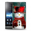 Дизайнерский пластиковый чехол для Sony Xperia S Снеговики