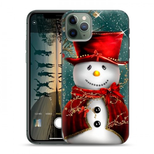 Дизайнерский пластиковый чехол для Iphone 11 Pro Снеговики