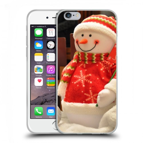 Дизайнерский пластиковый чехол для Iphone 6/6s Снеговики