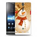 Дизайнерский пластиковый чехол для Sony Xperia S Снеговики