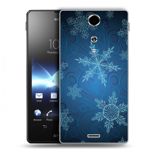 Дизайнерский пластиковый чехол для Sony Xperia TX Снежинки