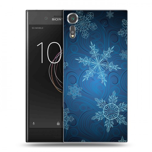 Дизайнерский пластиковый чехол для Sony Xperia XZs Снежинки