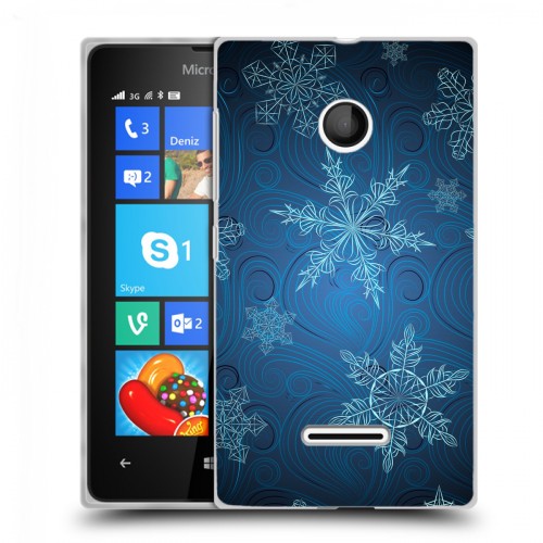 Дизайнерский пластиковый чехол для Microsoft Lumia 435 Снежинки