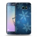 Дизайнерский пластиковый чехол для Samsung Galaxy S6 Edge Снежинки